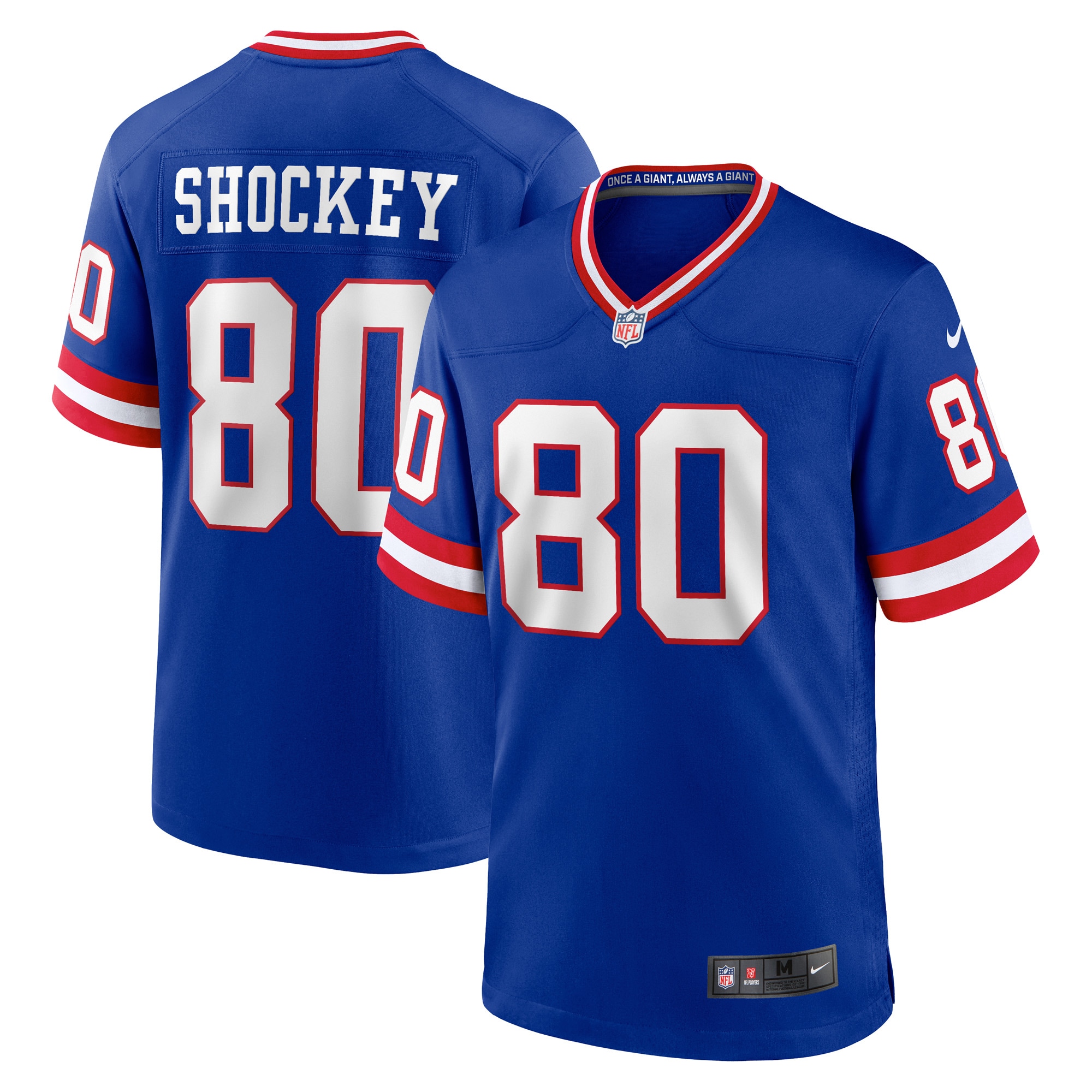 New York Giants Jeremy Shockey Royal Classic Retired Player Game NFL Jersey Men's