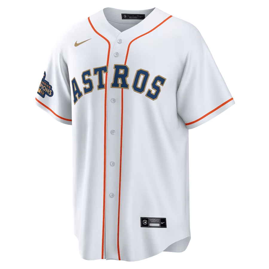 Cristian Javier 53 Houston Astros White/Gold 2023 Gold Collection MLB Jersey Men's