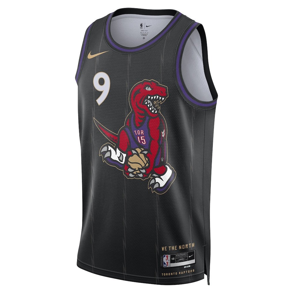 RJ Barrett 9 Toronto Raptors Unisex 2024/25 Swingman Player City Edition Black NBA Jersey Unisex