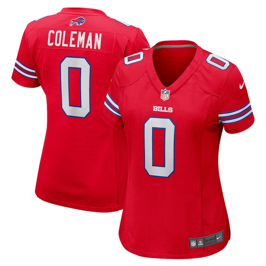 Keon Coleman 0 Buffalo Bills Alternate Game Red NFL Jersey Women's