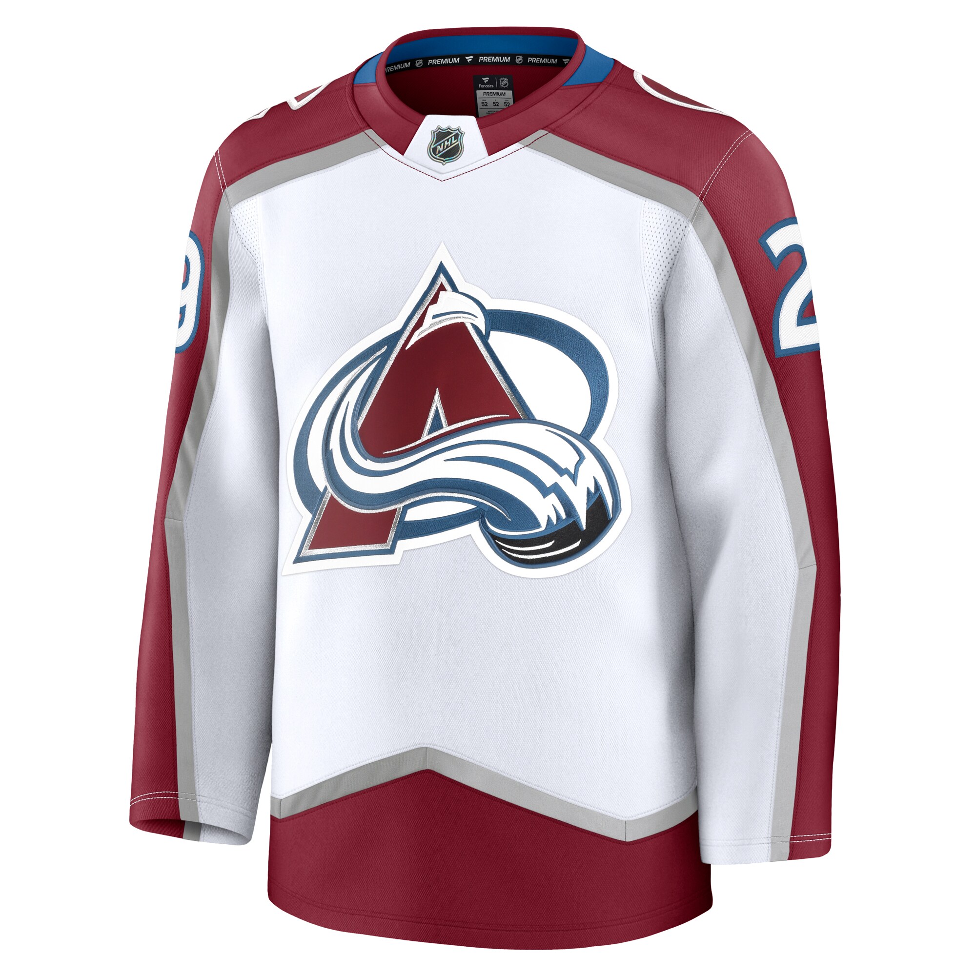 Colorado Avalanche Nathan MacKinnon White Away Premium NHL Jersey Men's