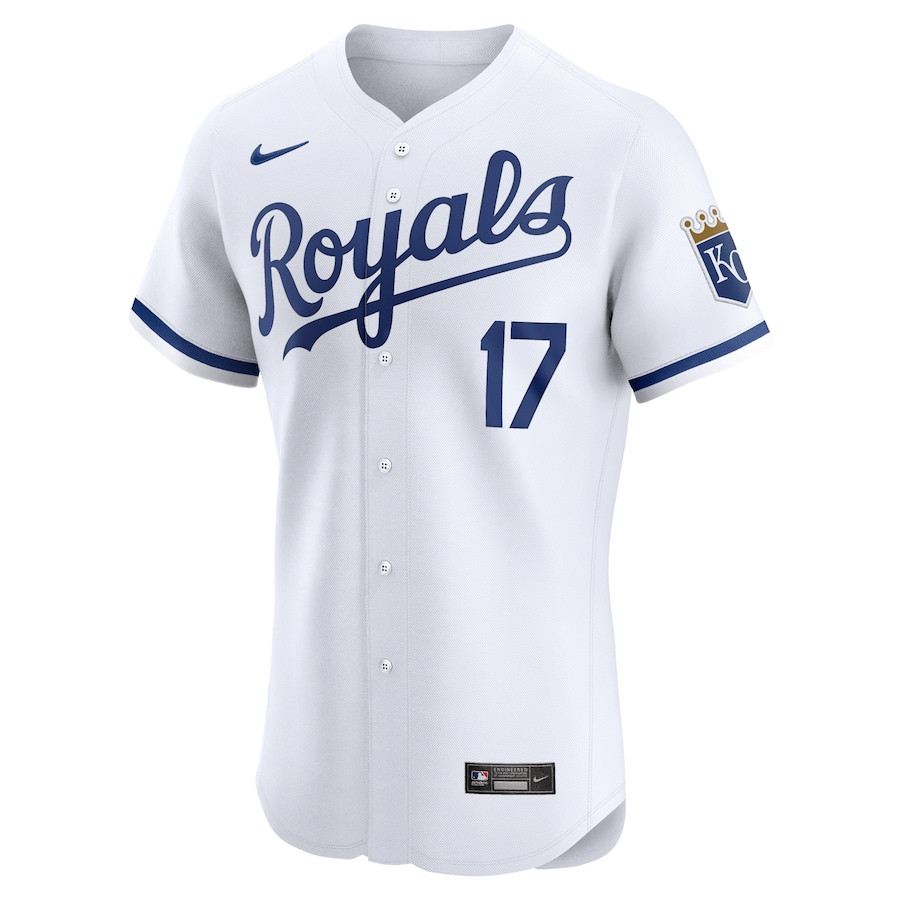 Nelson Velazquez 17 Kansas City Royals Home Elite Player White MLB Jersey Men's