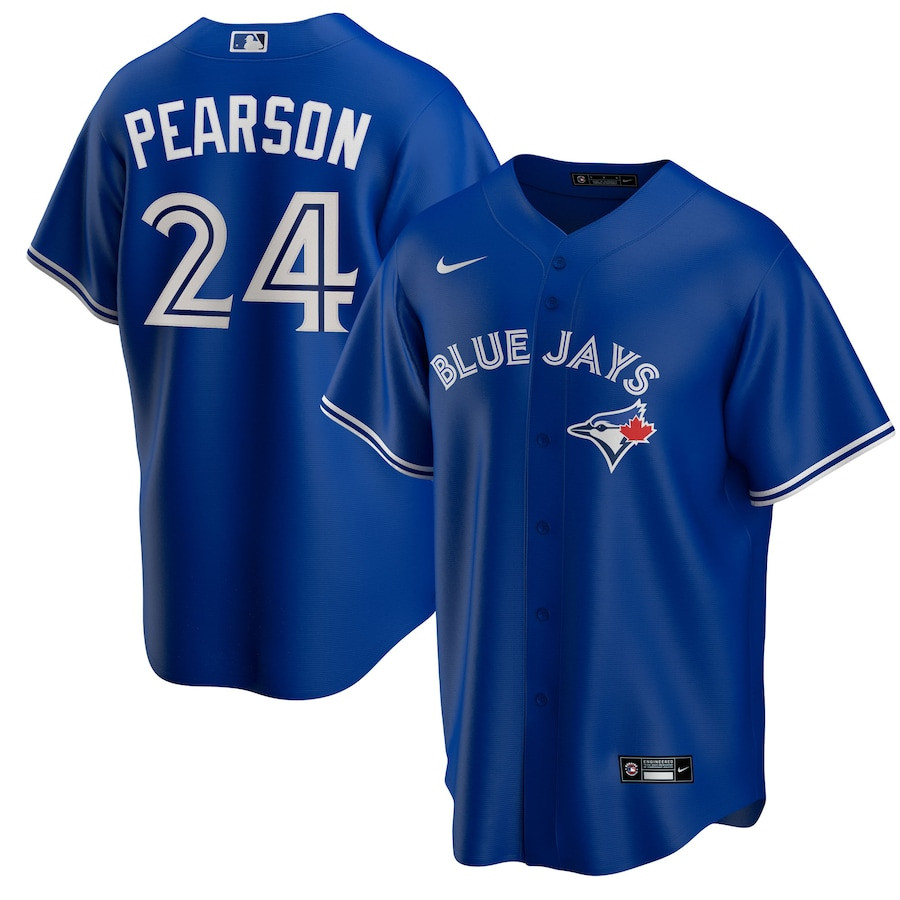 Nate Pearson 24 Toronto Blue Jays Alternate Royal MLB Jersey Men's
