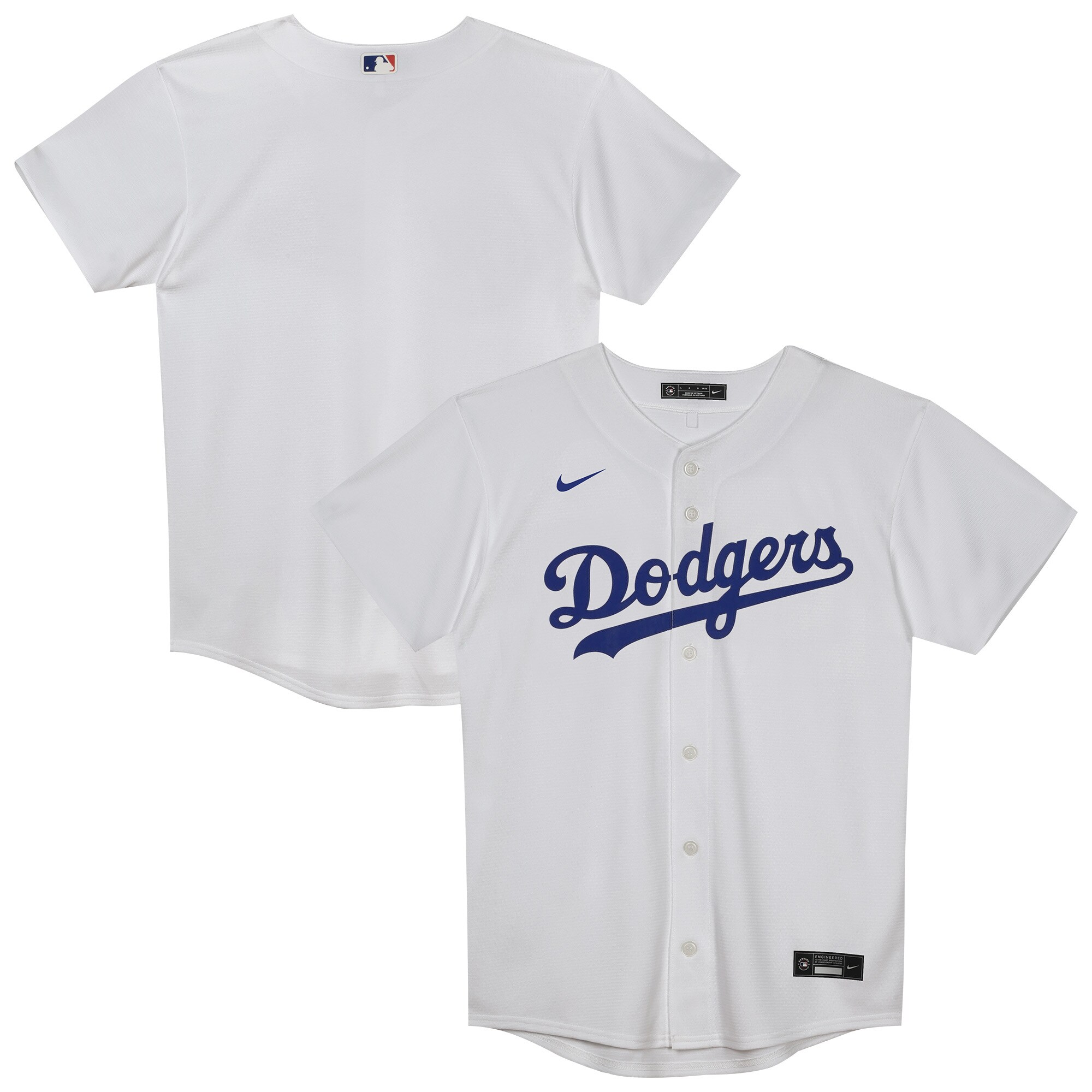 Juvenile Los Angeles Dodgers White Home Blank MLB Jersey Men's