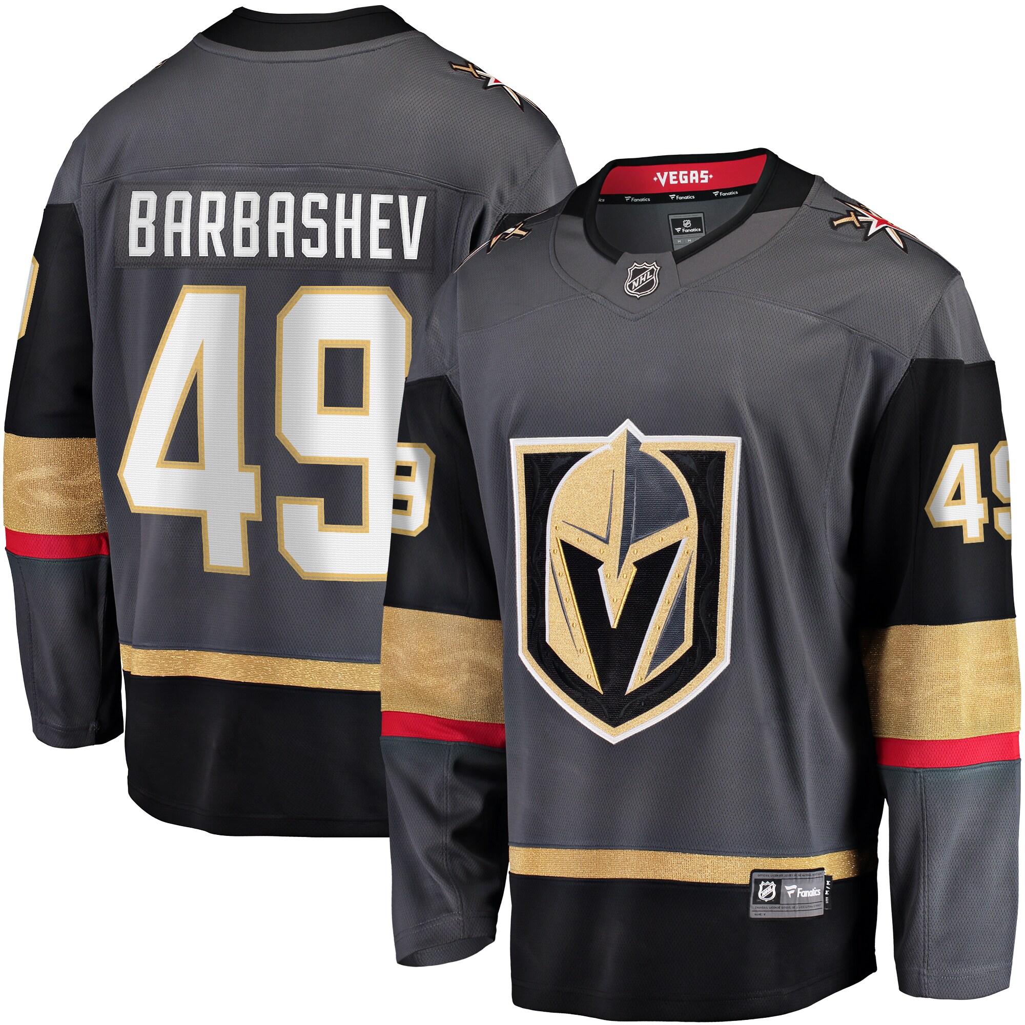 Vegas Golden Knights Ivan Barbashev Gray Home Breakaway NHL Jersey Men's