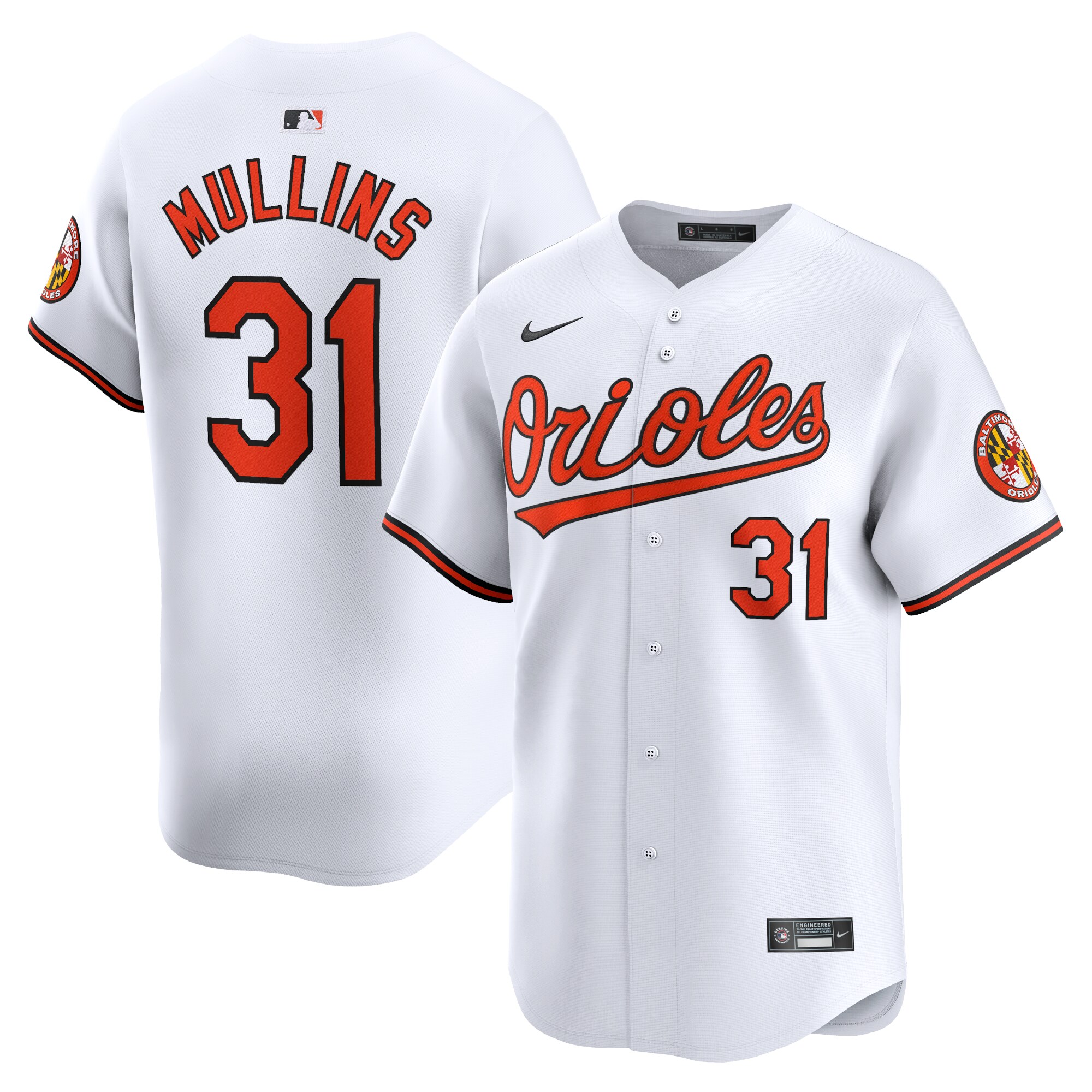 Baltimore Orioles Cedric Mullins White Home Limited Player MLB Jersey Men's