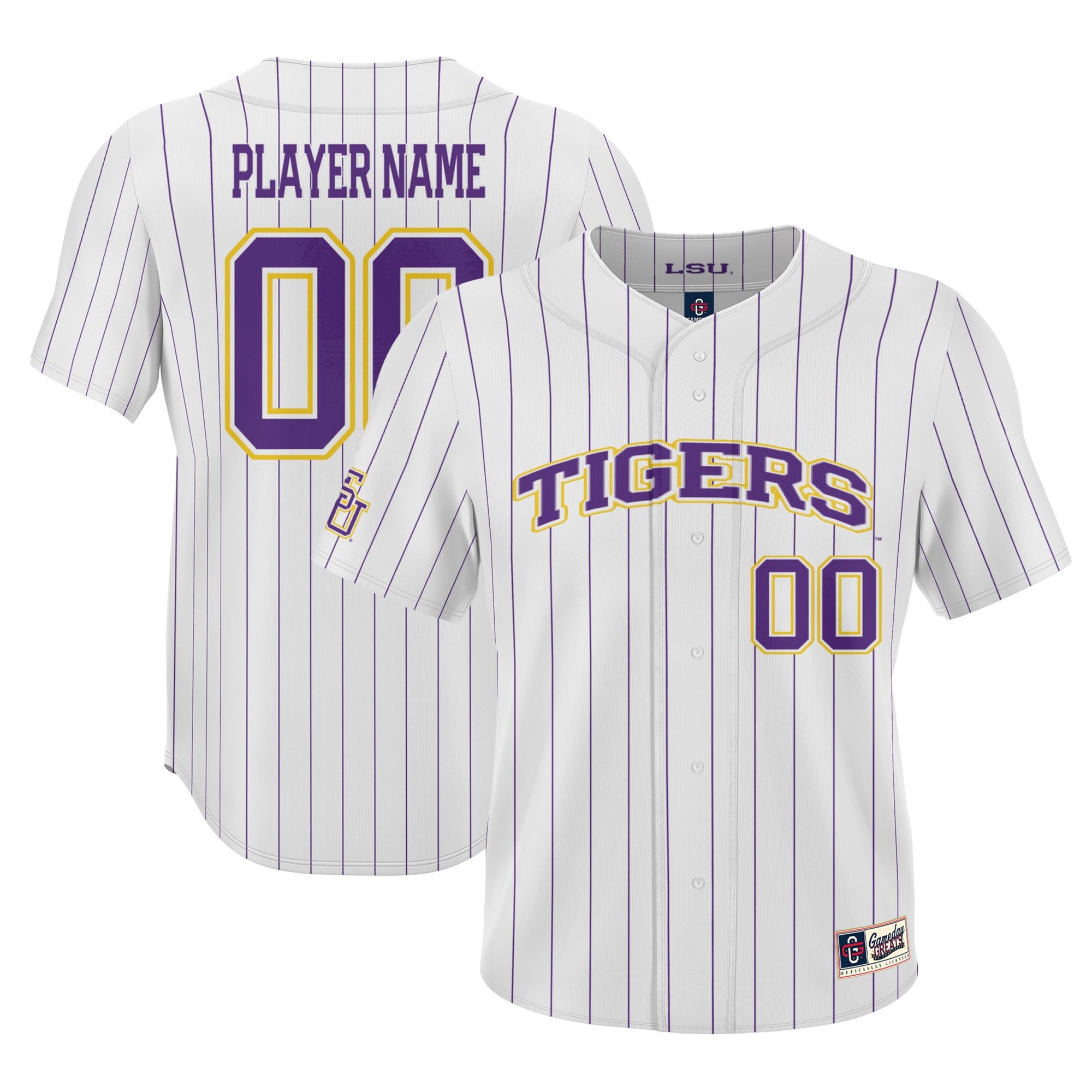 LSU Tigers ProSphere NIL Baseball Custom 00 Me White NCAA Jersey Men's