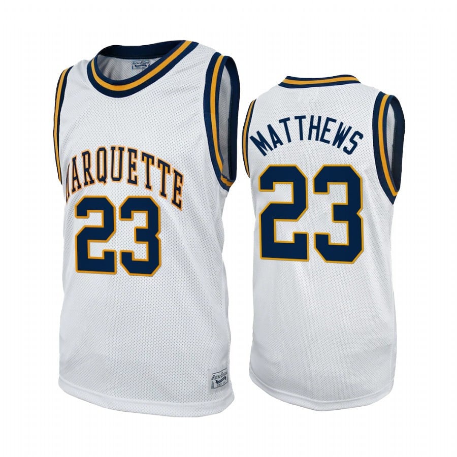 Marquette Golden Eagles Wesley Matthews 23 Commemorative Classi White Uniform NCAA Jersey Men's