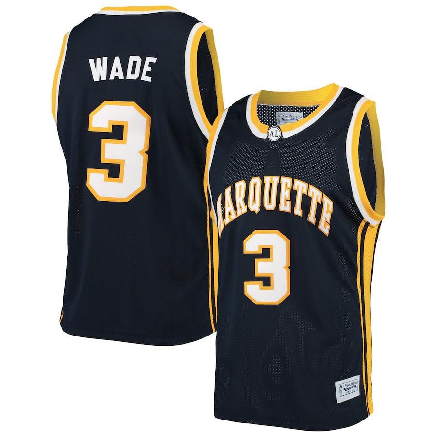 Dwyane Wade Marquette Golden Eagles Original Retro Navy NCAA Jersey Men's
