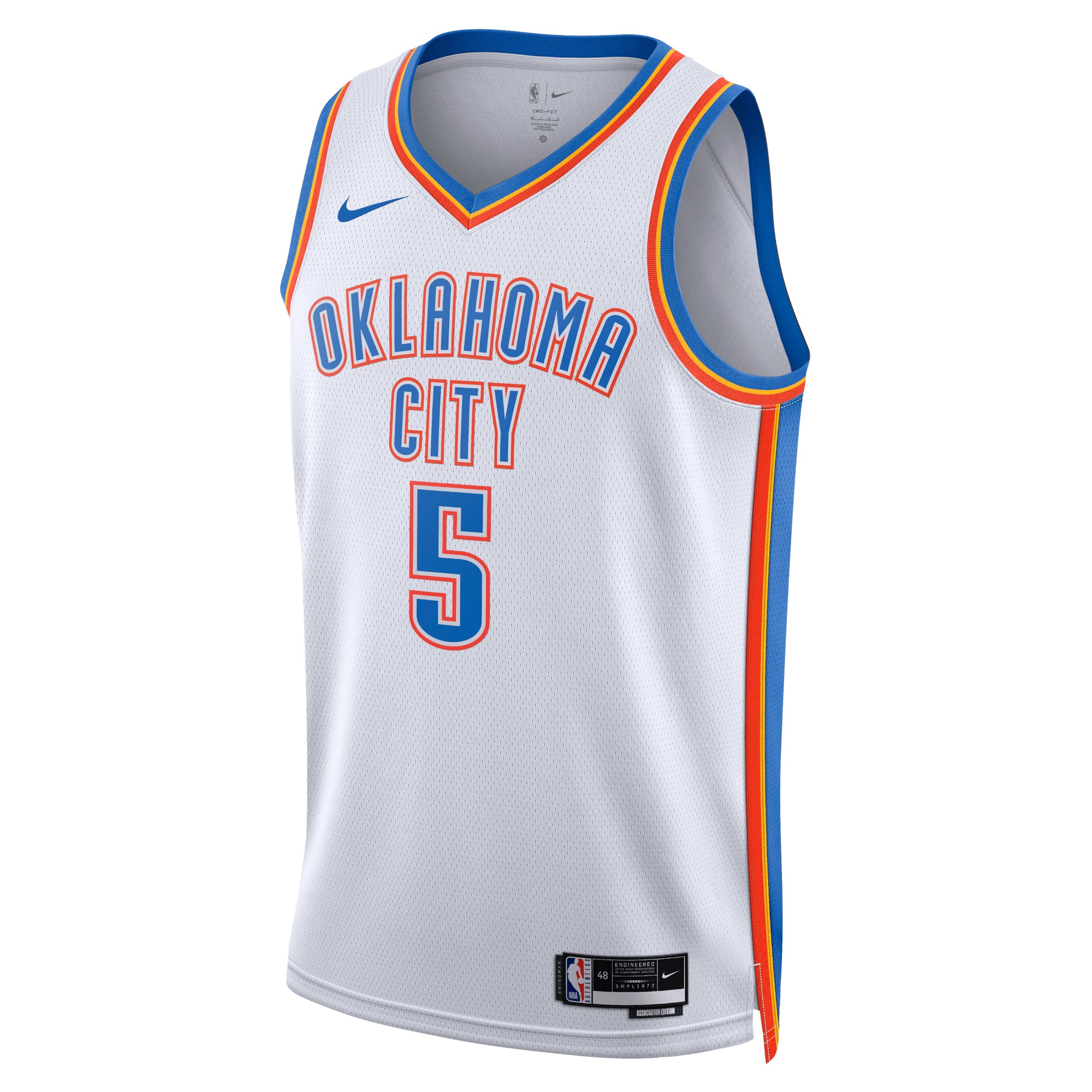 Oklahoma City Thunder Association Edition Swingman White Luguentz Dor Unisex NBA Jersey Unisex