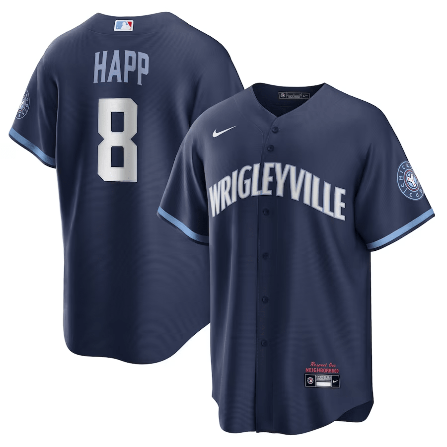 Ian Happ Chicago 8 Chicago Cubs City Connect Navy MLB Jersey Men's