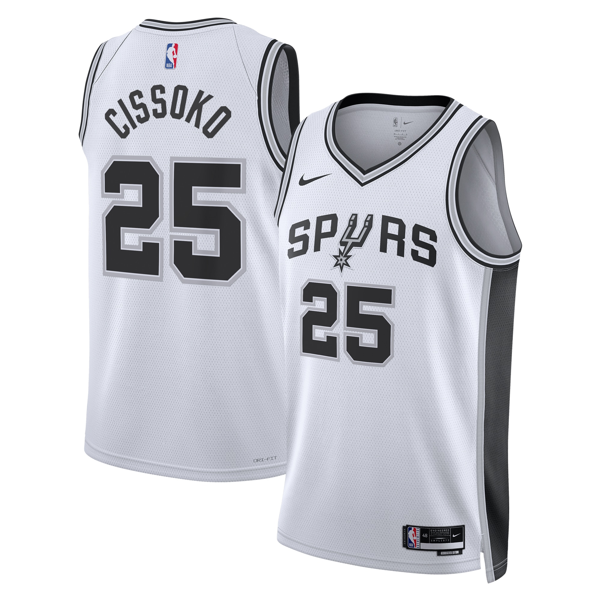 San Antonio Spurs Association Edition Swingman White Sidy Cissok Unisex NBA Jersey Unisex