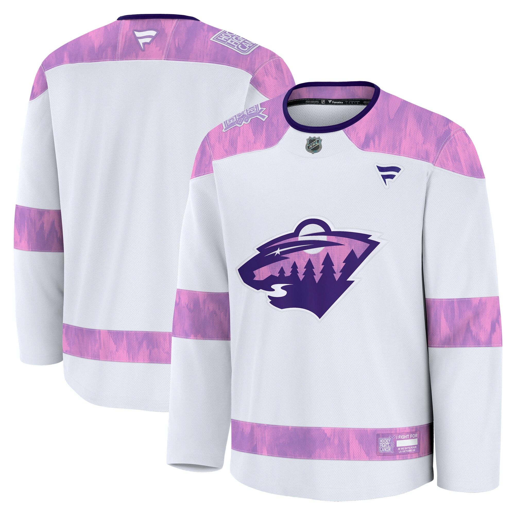 Minnesota Wild White 2024 Fights Cancer Practice NHL Jersey Men's
