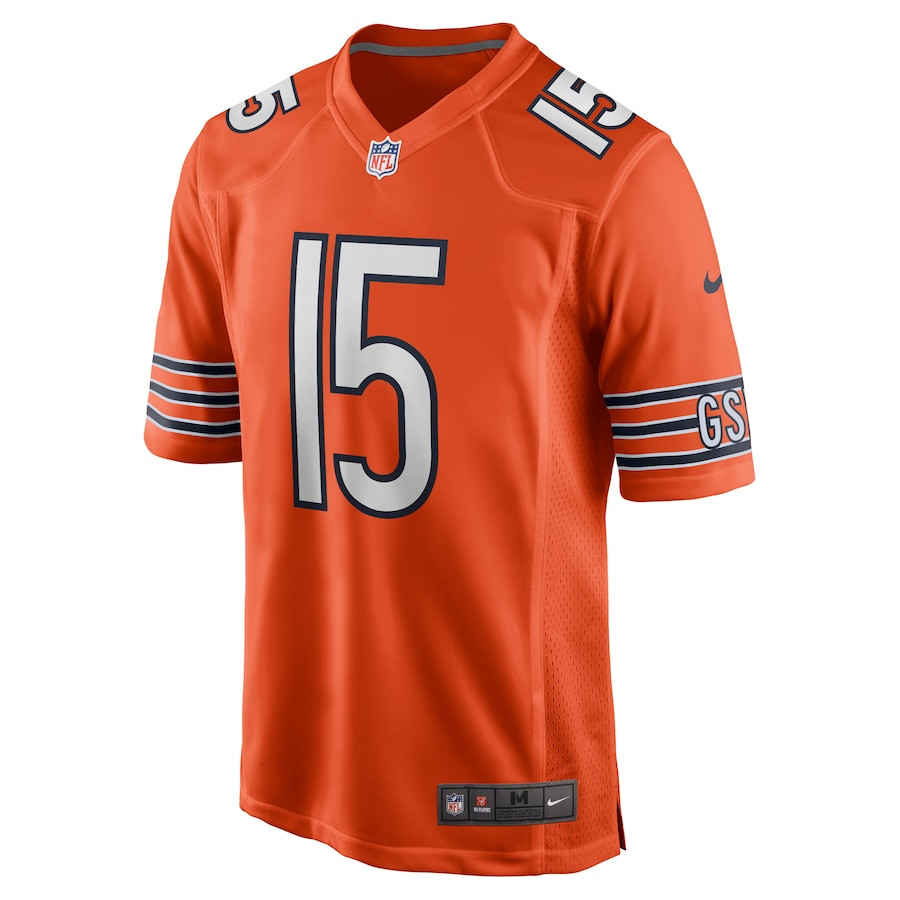 Rome Odunze 15 Chicago Bears Alternate Game Orange NFL Jersey Men's