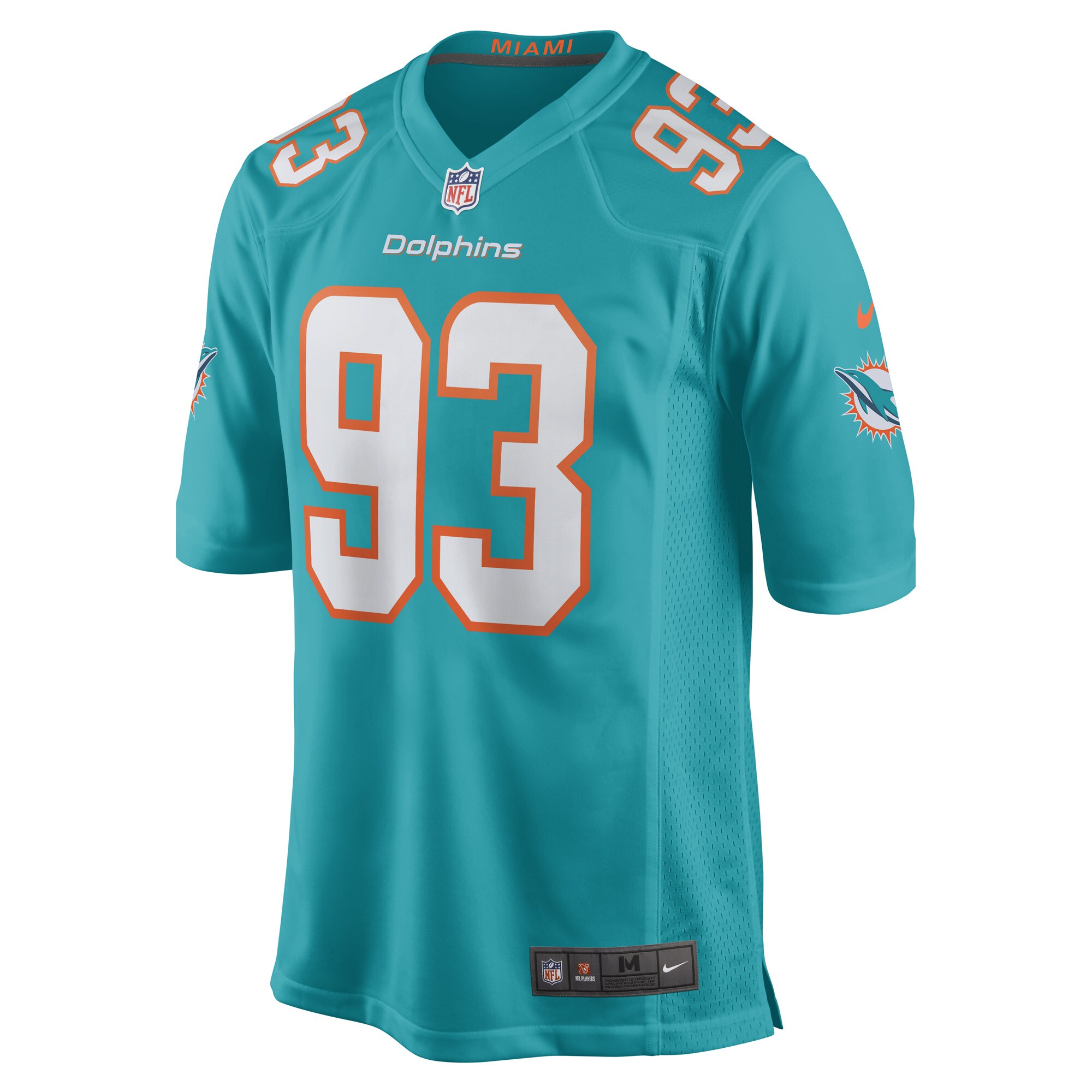 Miami Dolphins Trey Flowers Aqua Game Player NFL Jersey Men's