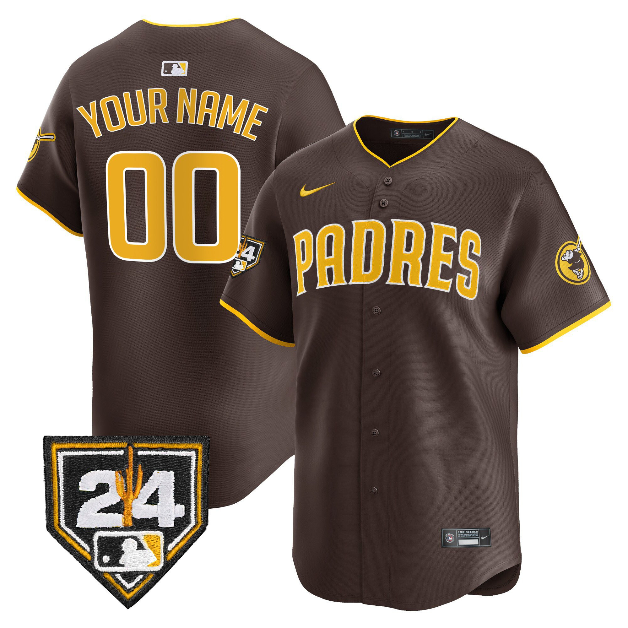 San Diego Padres 2024 Spring Training Custom Brown MLB Jersey Men's