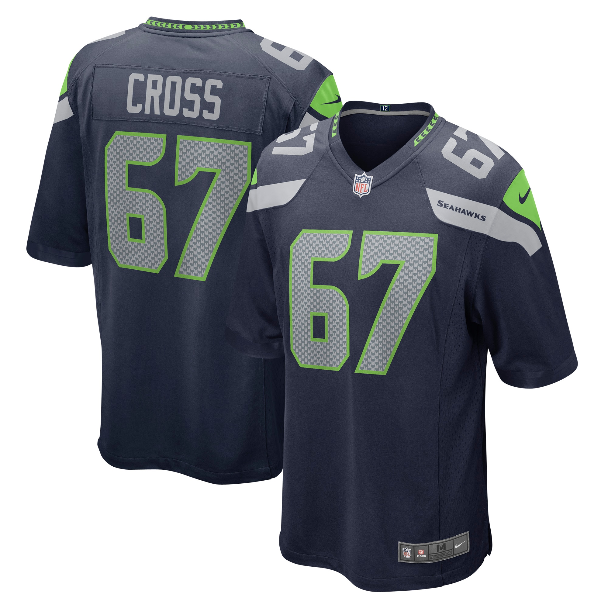 Seattle Seahawks Charles Cross Navy Player Game NFL Jersey Men's