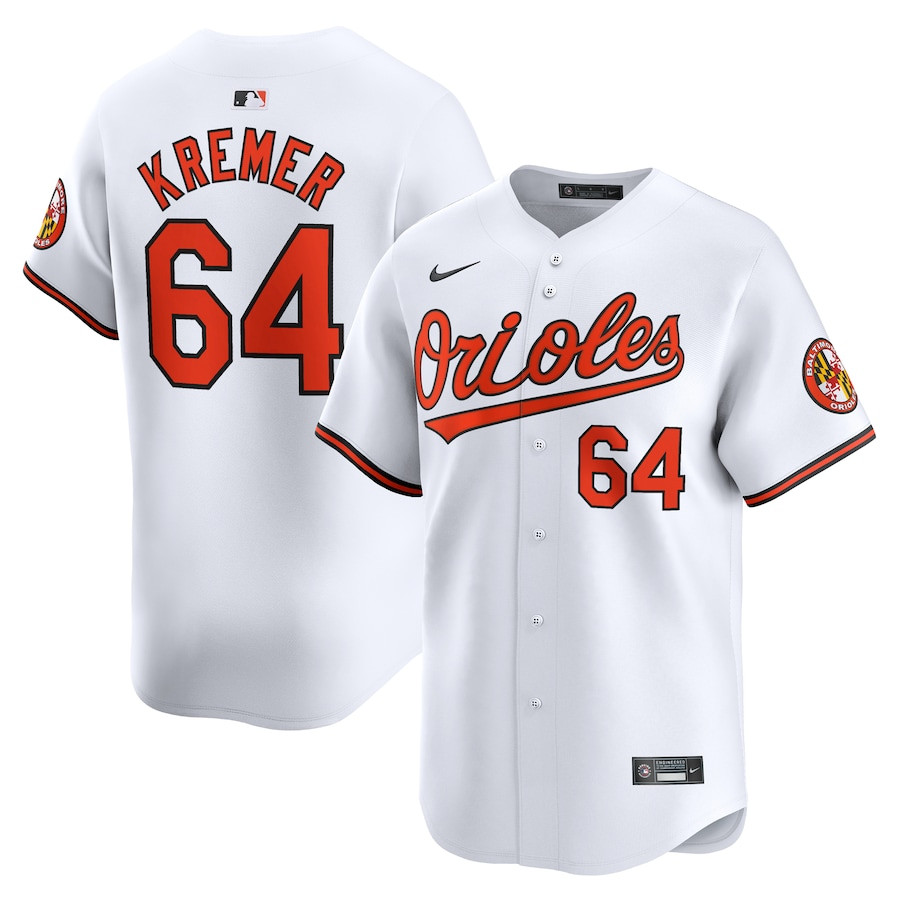Dean Kremer 64 Baltimore Orioles Home Limited White MLB Jersey Men's