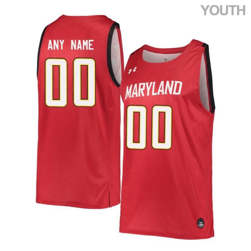 Under Armour Red Retro Maryland Terrapins Custom NCAA Jersey Youth