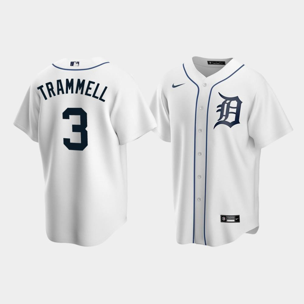 Detroit Tigers 3 Alan Trammell White Home MLB Jersey Men's
