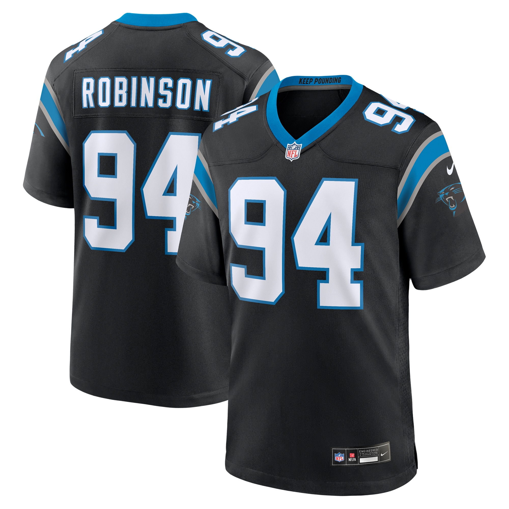 Carolina Panthers A'Shawn Robinson Black Game NFL Jersey Men's