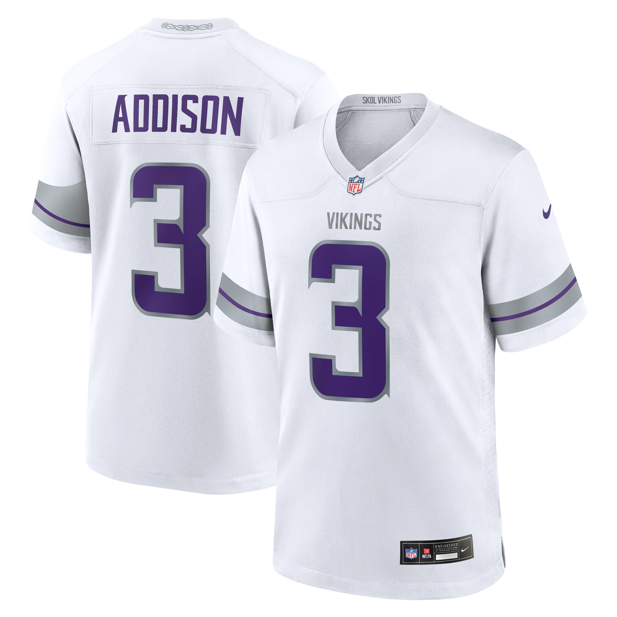 Minnesota Vikings Addison White Alternate Game Player NFL Jersey Men's