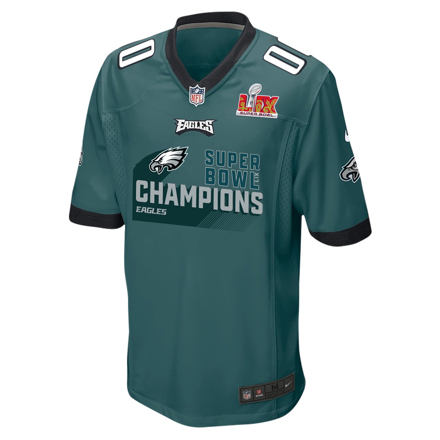 Philadelphia Eagles Super Bowl LIX Champions V4 Game Custom Midnight Green NFL Jersey Men's