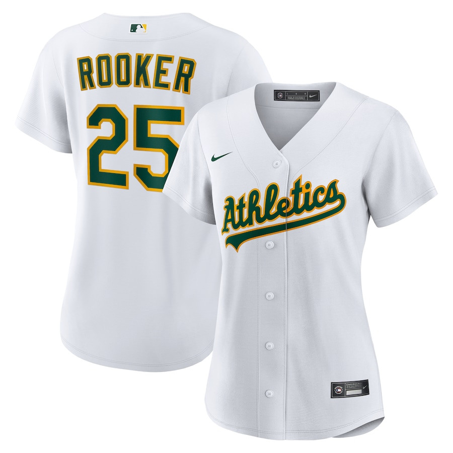 Brent Rooker 25 Oakland Athletics Home White MLB Jersey Women's