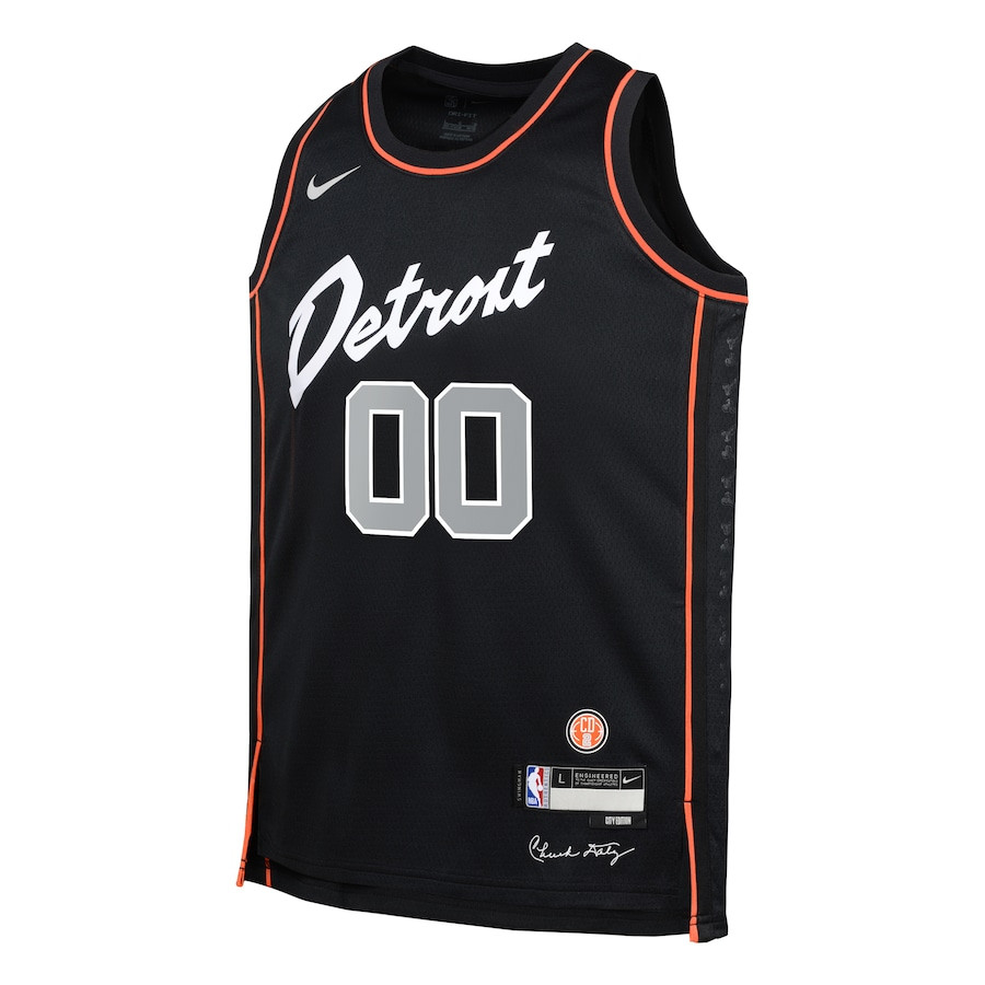 Detroit Pistons 2023/24 City Edition Swingman Custom Black NBA Jersey Youth