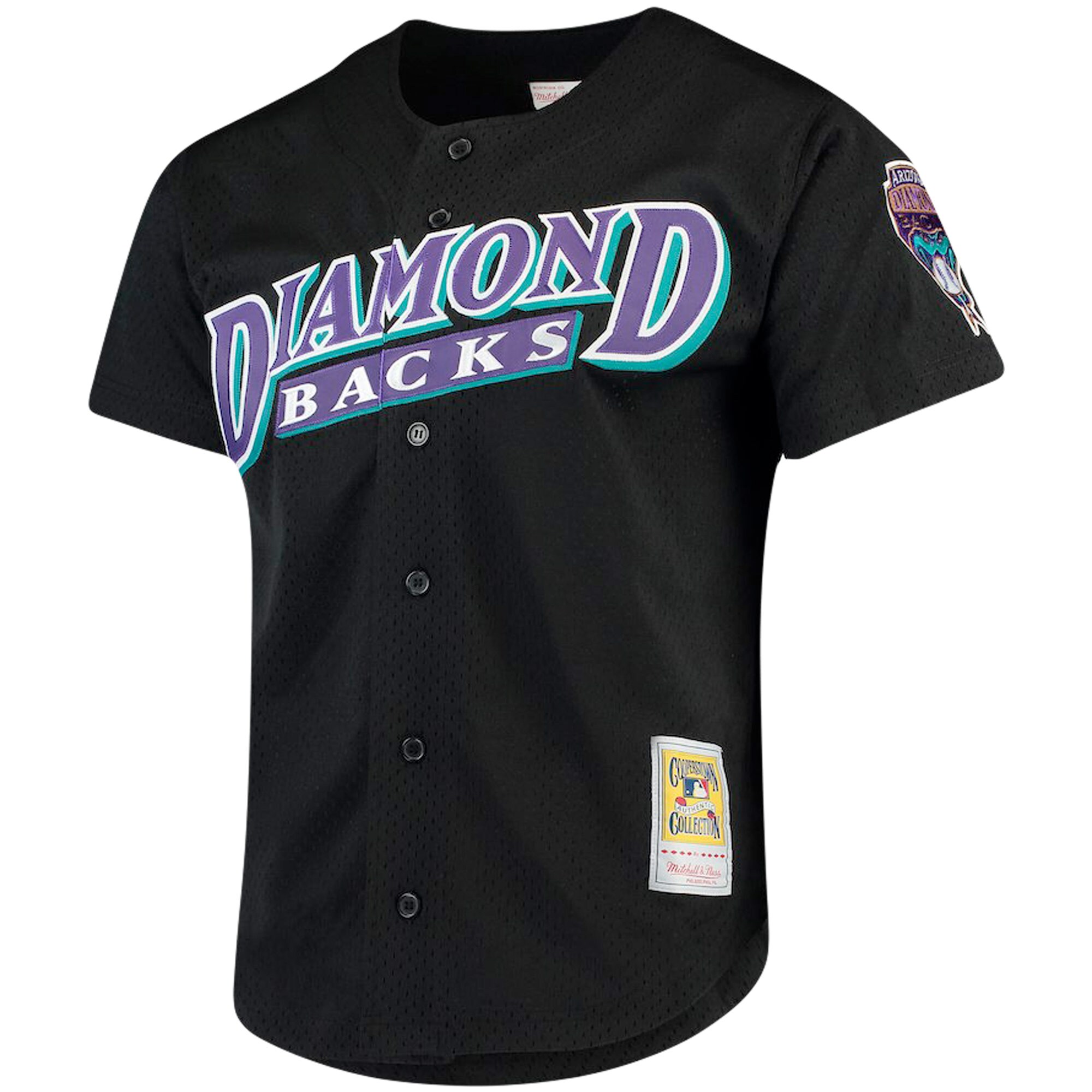 Arizona Diamondbacks Randy Johnson Mitchell Ness Black Big Tall Cooperstown Collection Mesh Button-Up MLB Jersey Men's