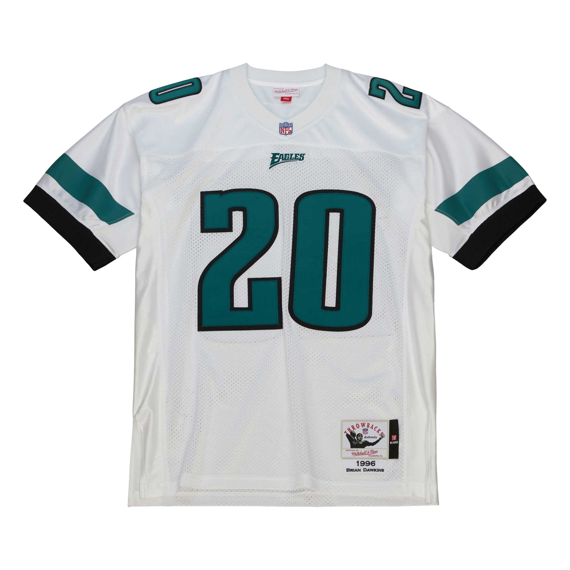 Philadelphia Eagles 1996 Brian Dawkins Mitchell Ness White Throwback Retired Player NFL Jersey Men's