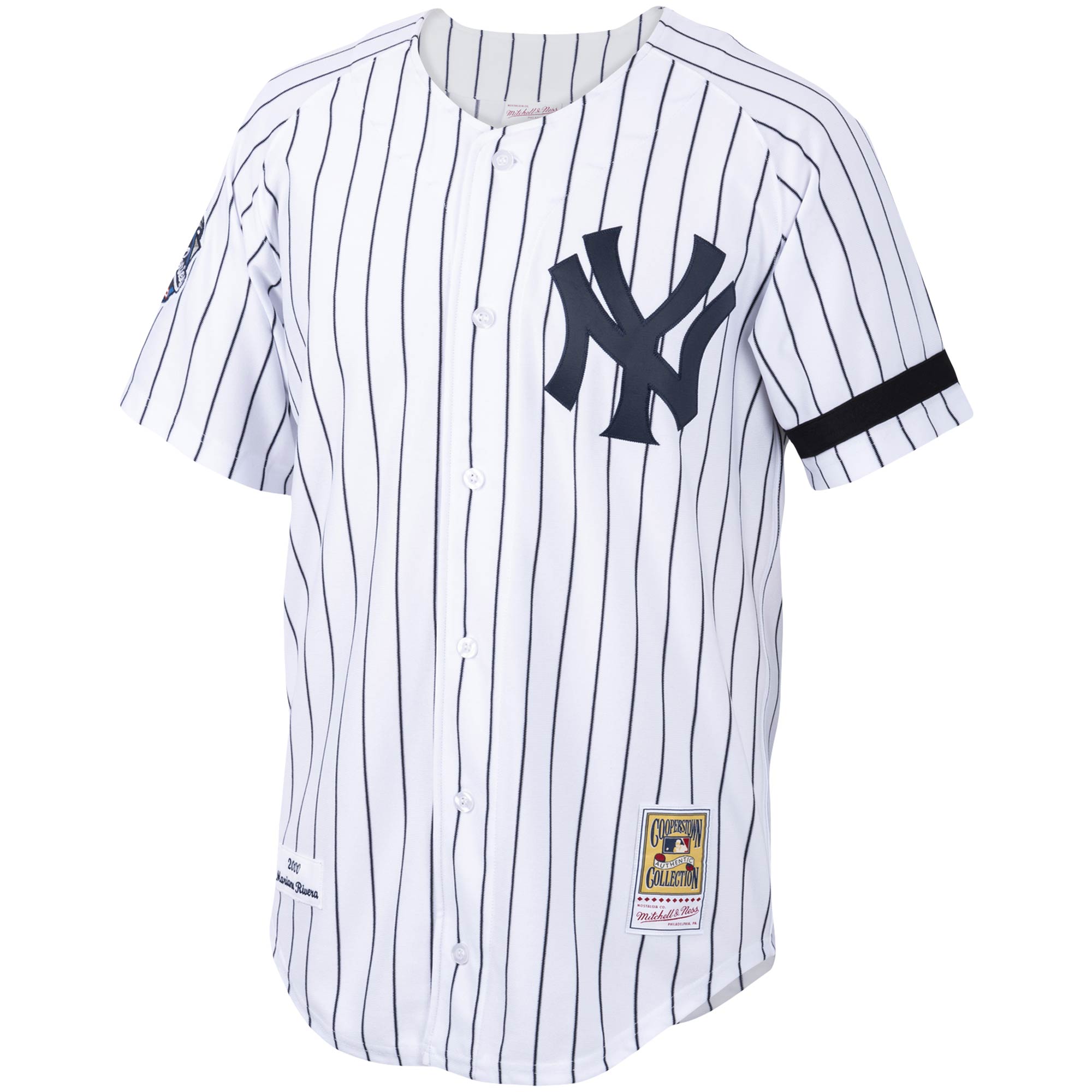 New York Yankees Mariano Rivera Mitchell Ness White/Navy Home 2000 Cooperstown Collection MLB Jersey Men's