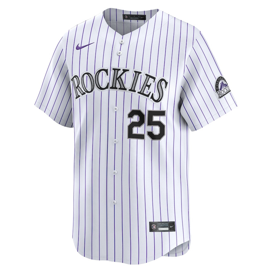Jacob Stallings 25 Colorado Rockies Home Limited Player White MLB Jersey Men's