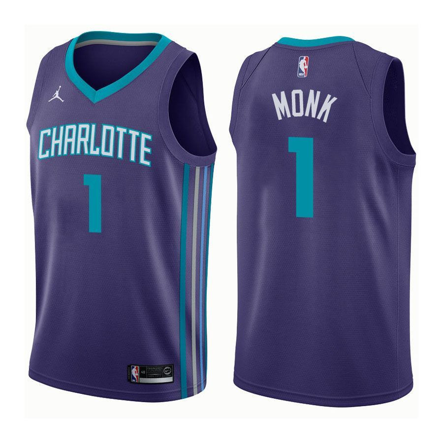 Charlotte Hornets Malik Monk 1 Statet Purple NBA Jersey Men's