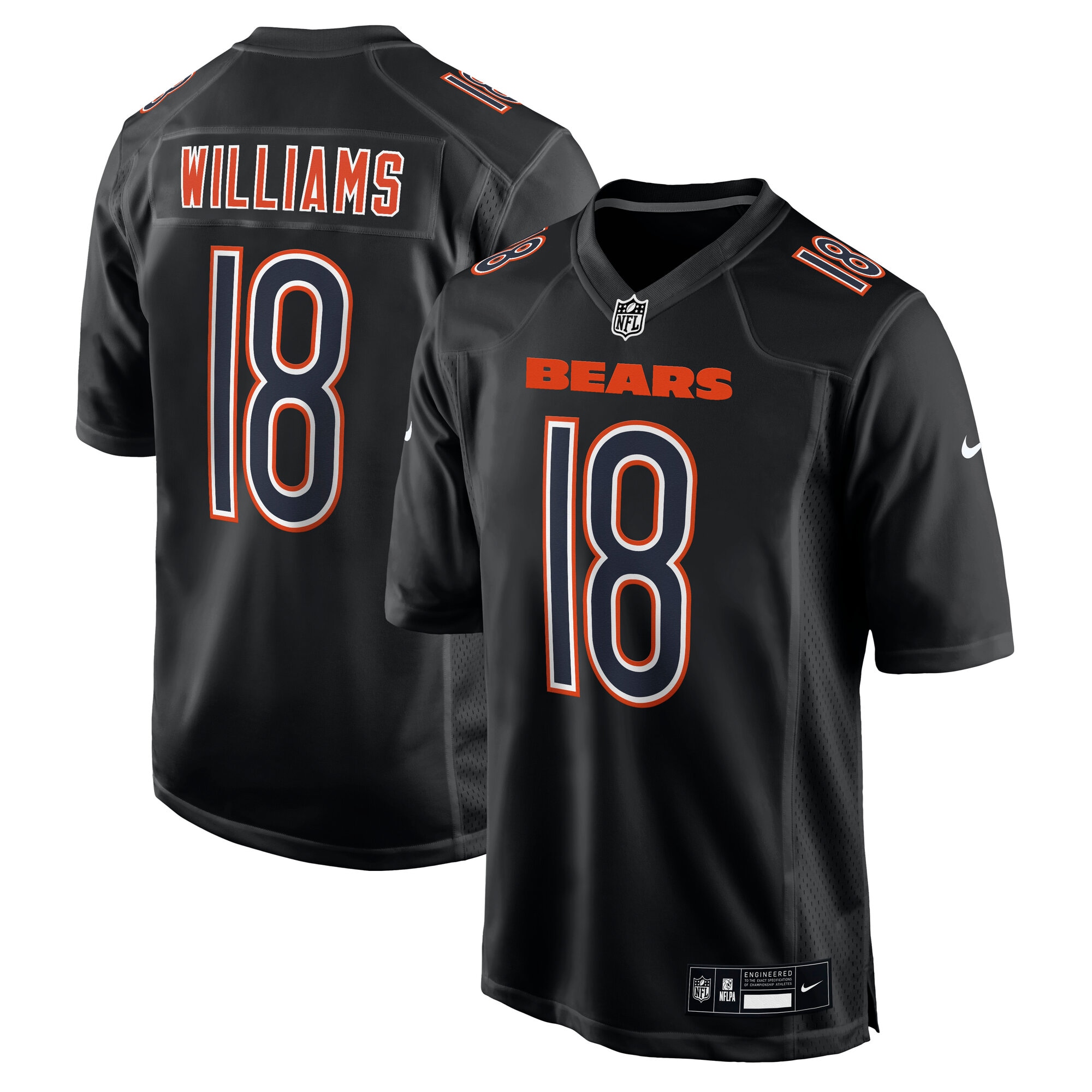 Chicago Bears Caleb Williams Carbon Black Fashion NFL Jersey Men's