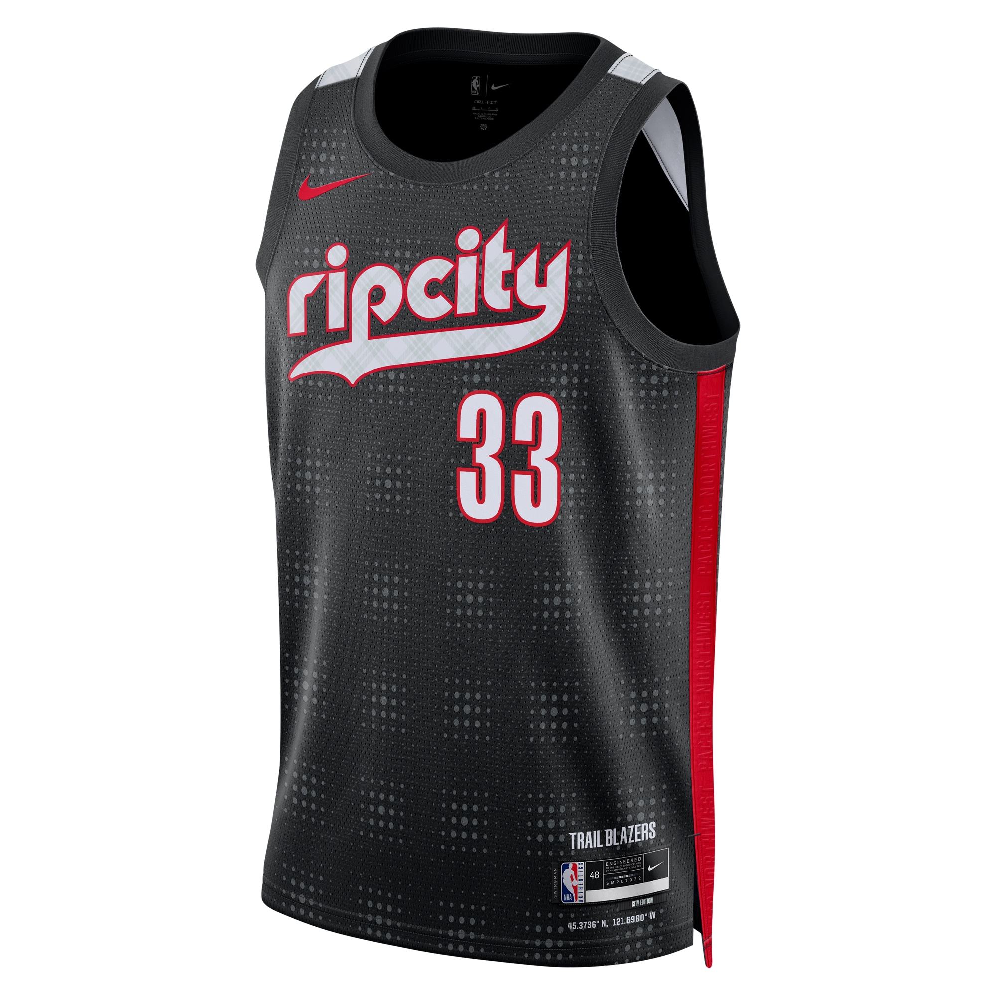 Portland Trail Blazers City Edition Swingman 2024 Black Toumani Camar Unisex NBA Jersey Unisex