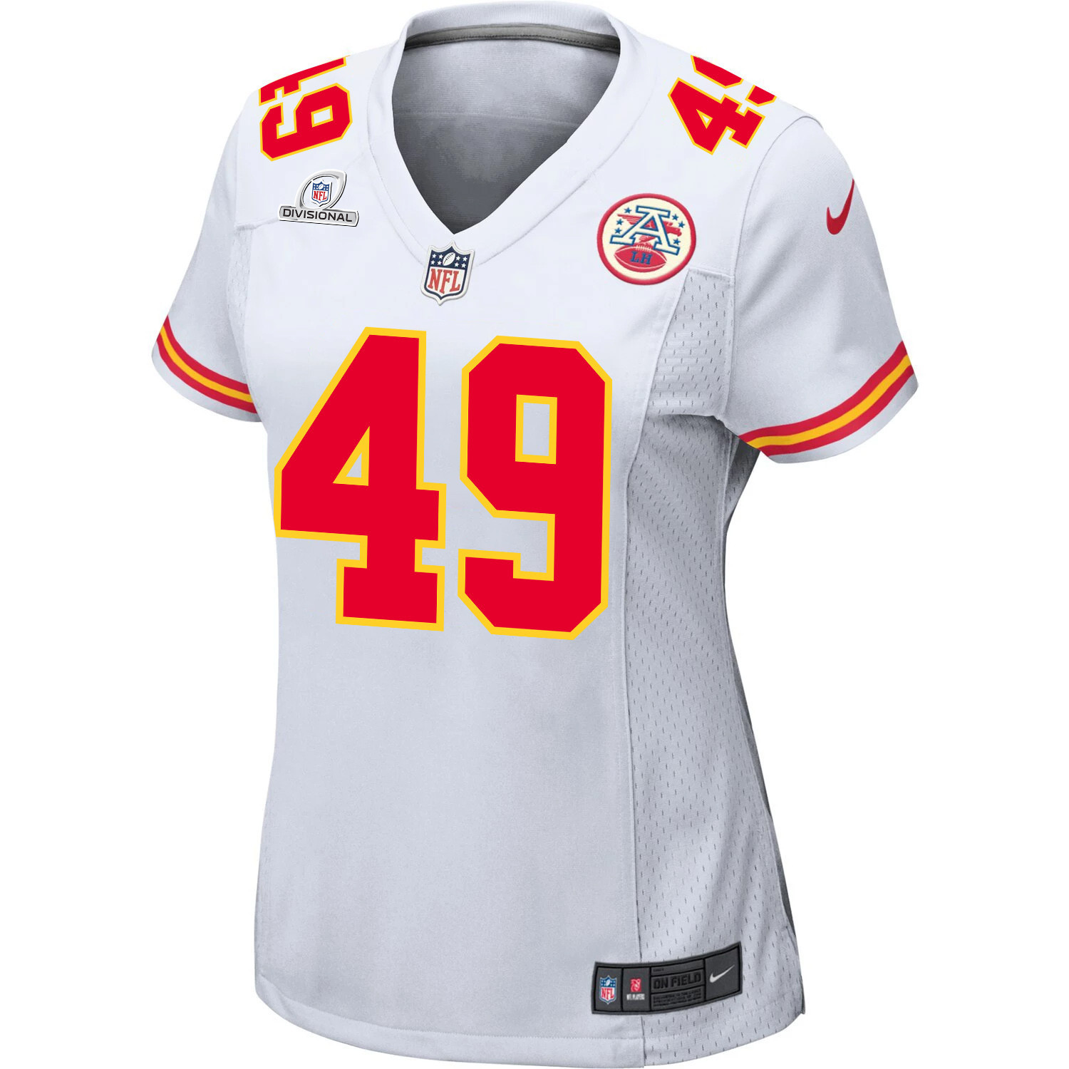 Matt Bushman 49 Kansas City Chiefs Super Bowl LVIII Patch Game White NFL Jersey Women's