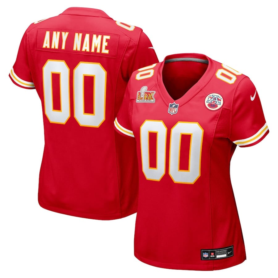Kansas City Chiefs Super Bowl LIX Custom Game Red NFL Jersey Women's