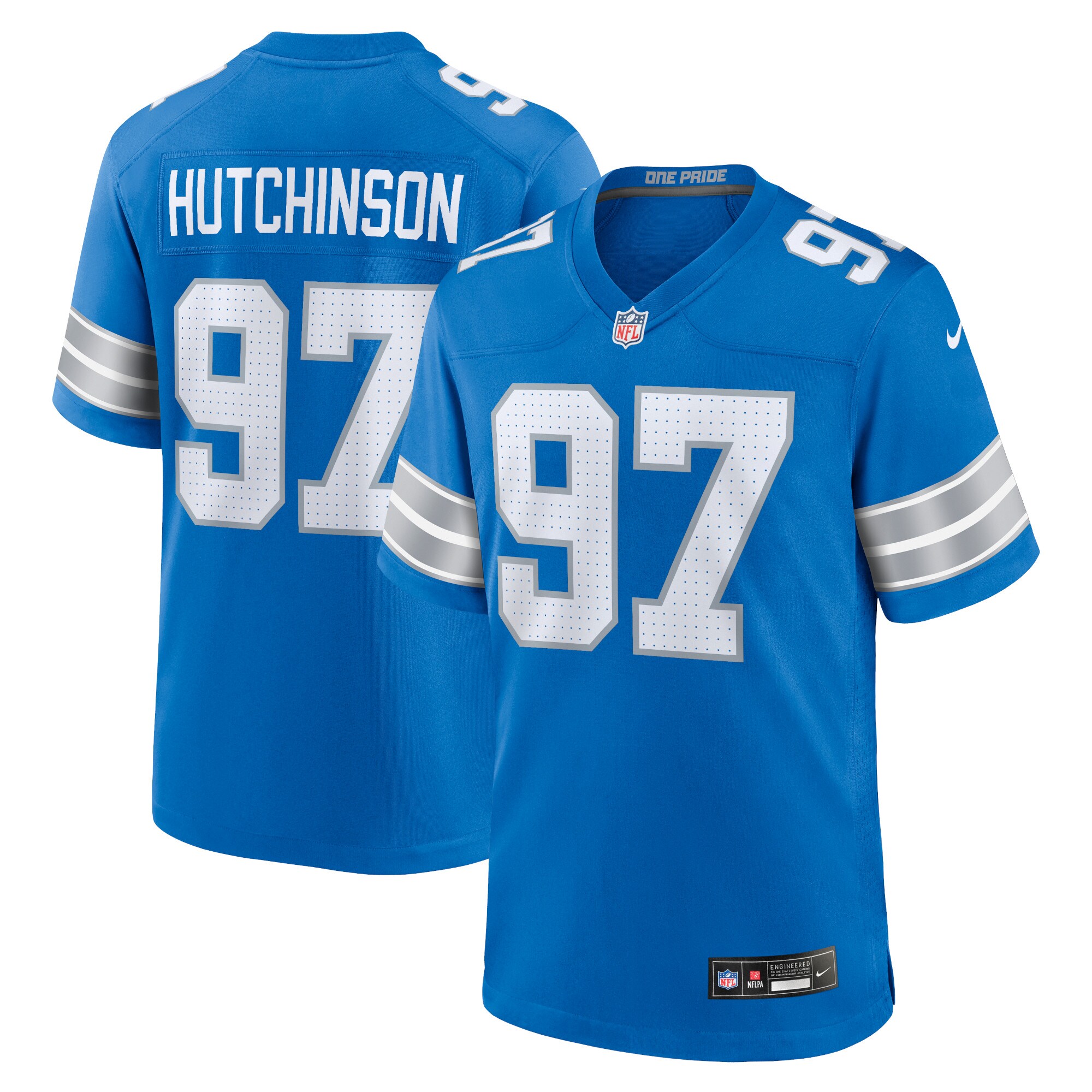 Detroit Lions Aidan Hutchinson Blue Game NFL Jersey Men's