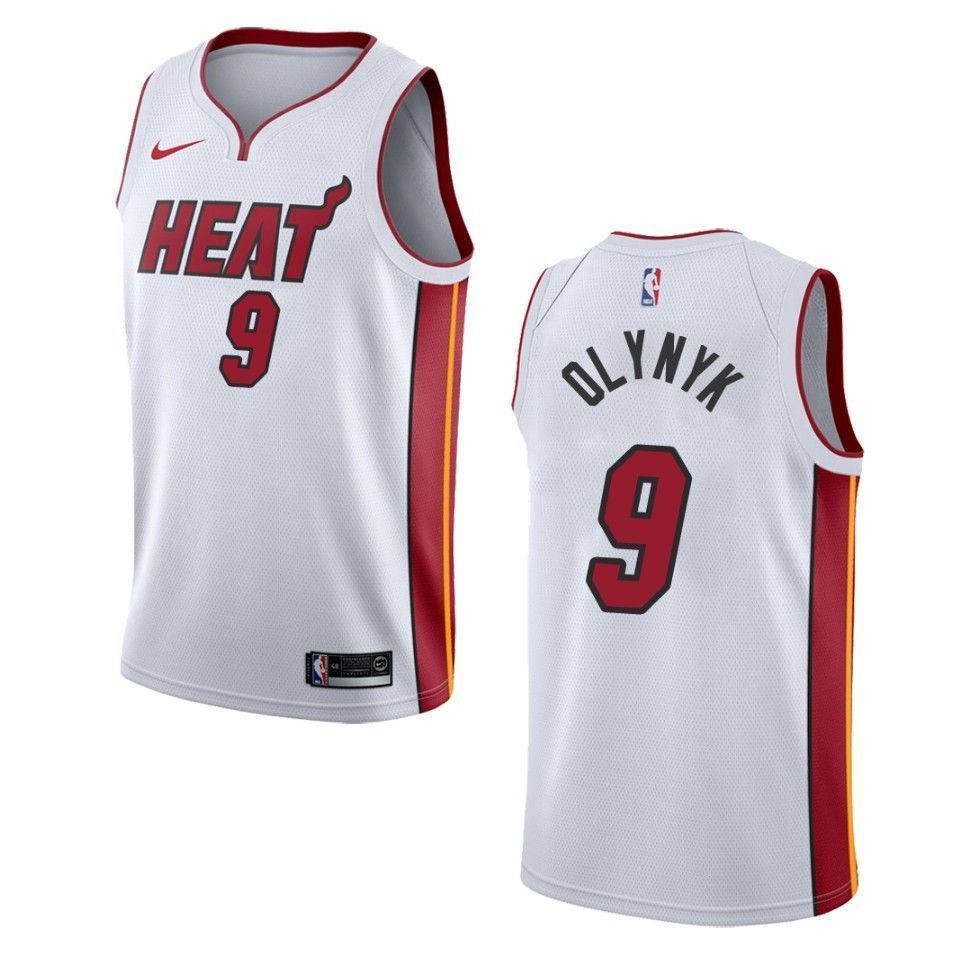 Miami Heat 9 Kelly Olynyk Association Swingman White NBA Jersey Men's