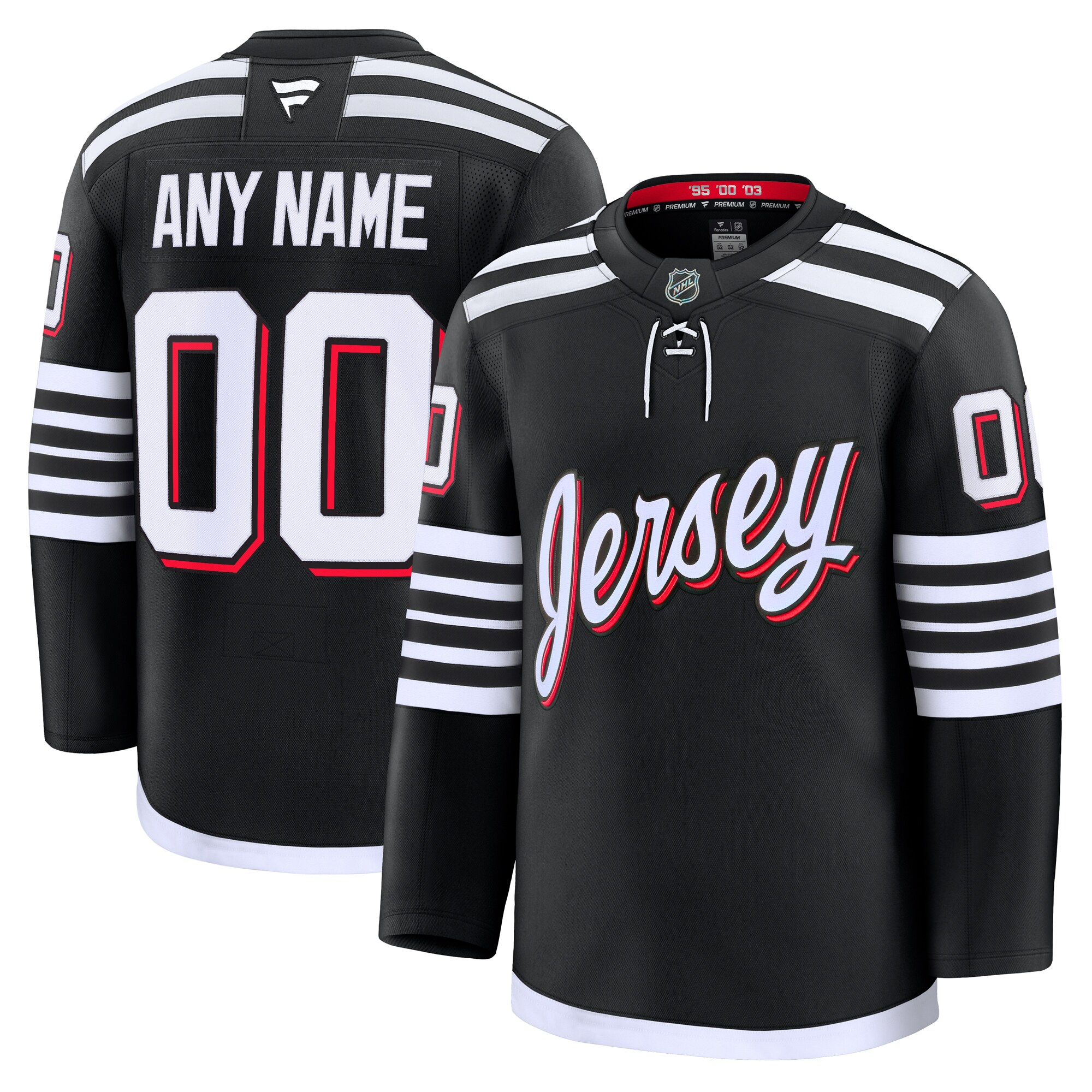 New Jersey Devils Black Alternate Premium Custom NHL Jersey Men's