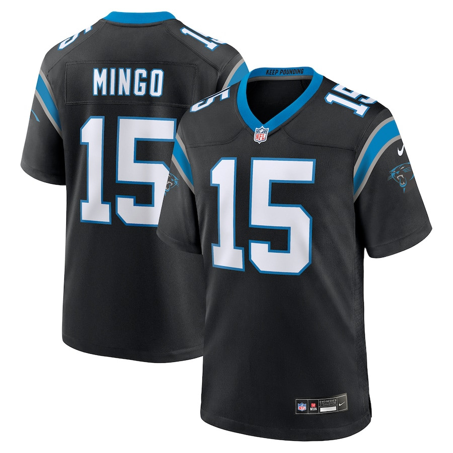 Jonathan Mingo 15 Carolina Panthers Game Black NFL Jersey Men's