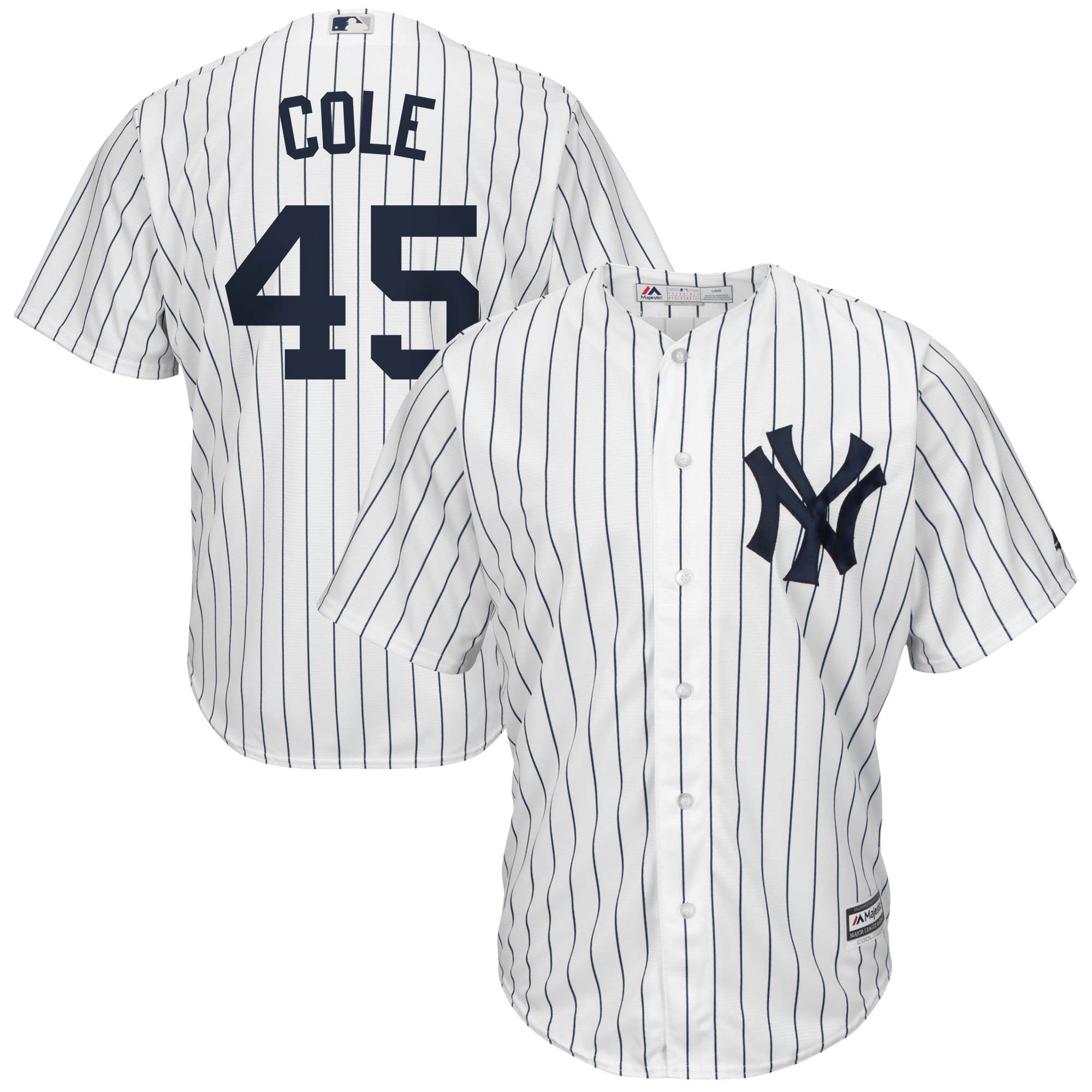 New York Yankees Gerrit Cole White/Navy Big Tall Player MLB Jersey Men's