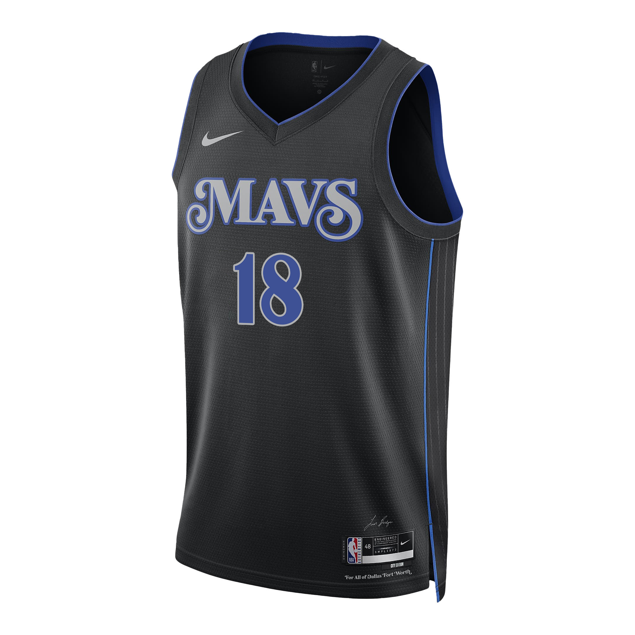 Olivier-Maxence Prosper 18 Dallas Mavericks 2024 FINALS PATCH Swingman City Edition Black NBA Jersey Men's