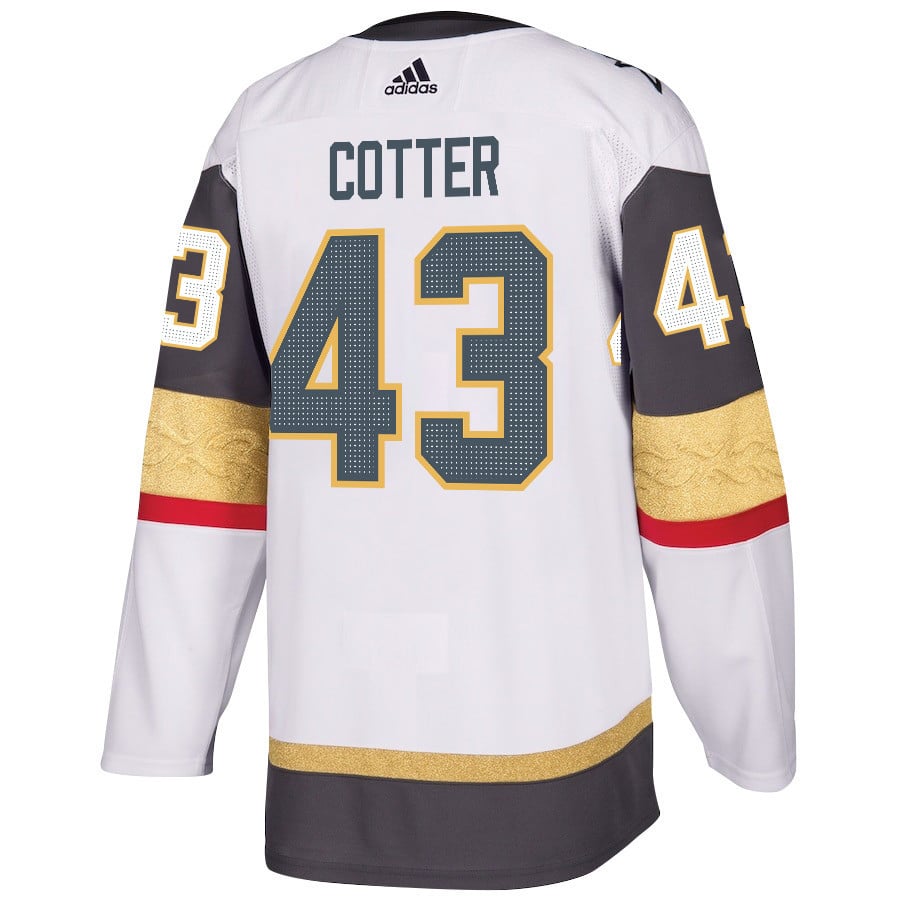 Paul Cotter 43 Vegas Golden Knights Stanley Cup 2023 Final Patch Away Breakaway White NHL Jersey Men's