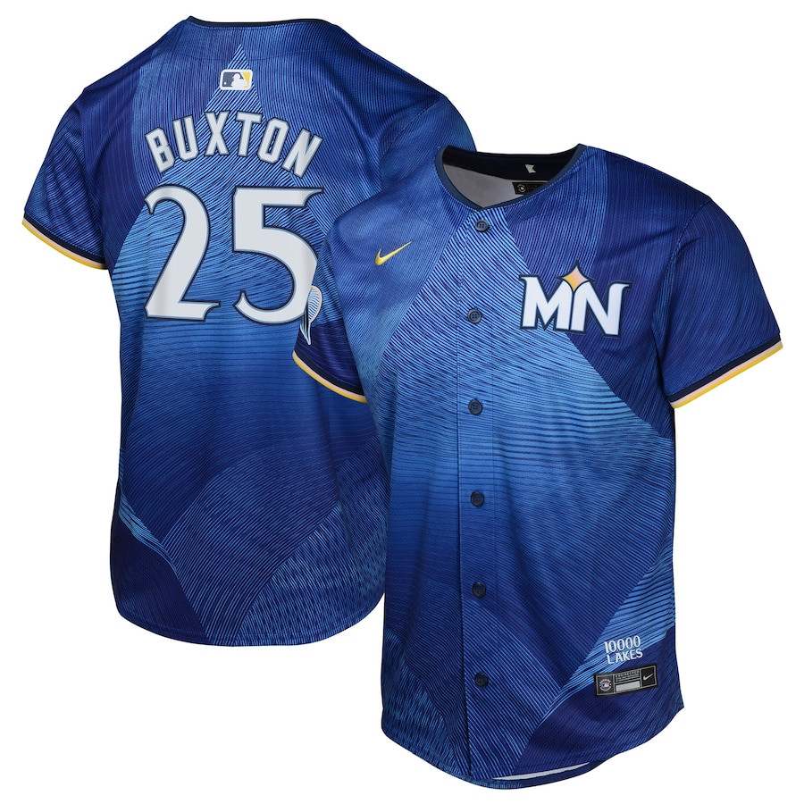 Byron Buxton 25 Minnesota Twins 2024 City Connect Limited Royal MLB Jersey Youth