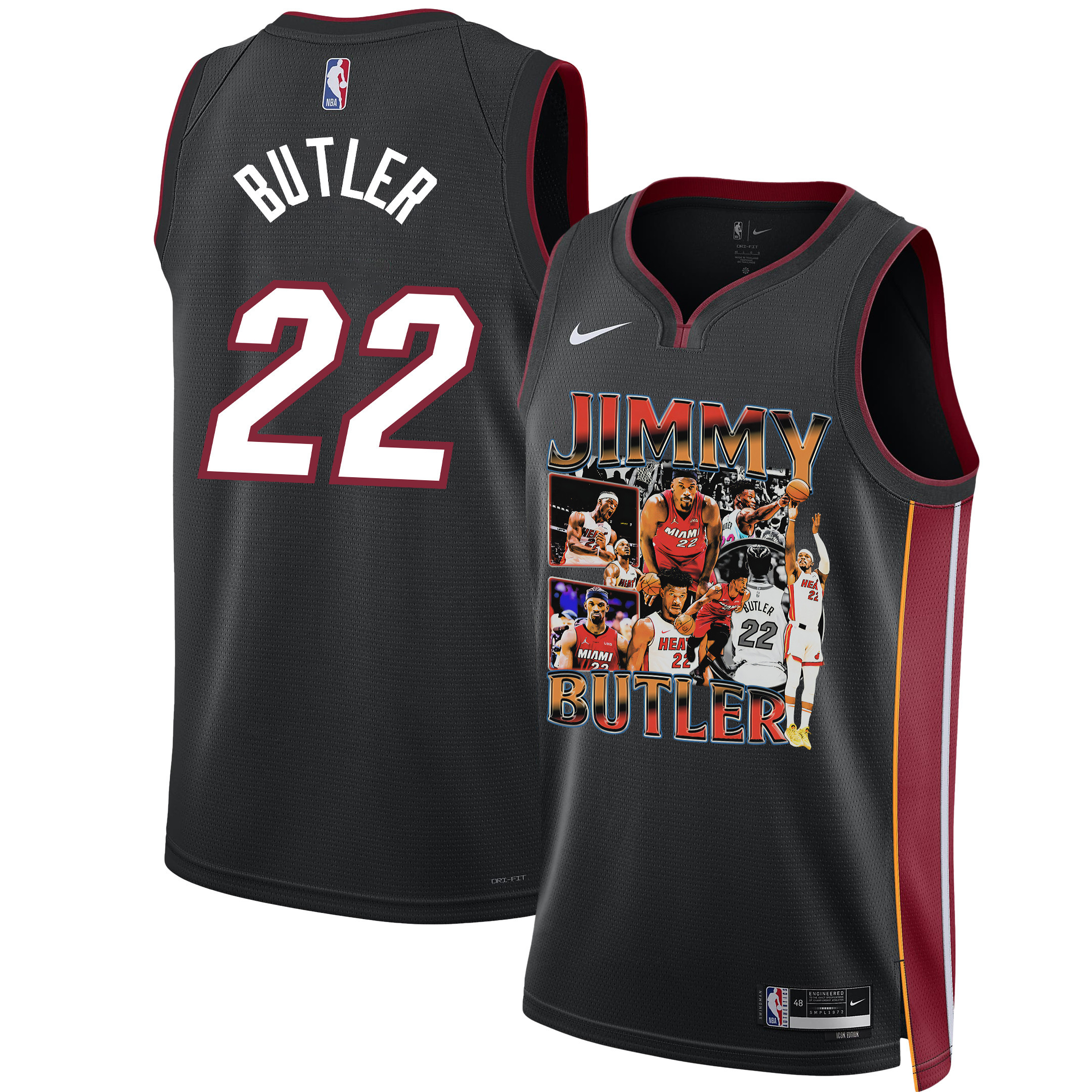 Jimmy Butler 22 Miami Heat Scoring Machine 2023 Champions Swingman Black NBA Jersey Men's