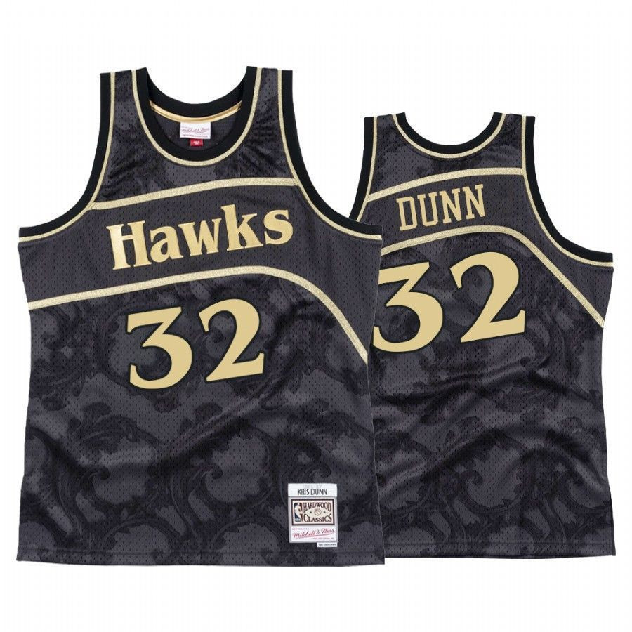 Kris Dunn 32 Atlanta Hawks Black Toile NBA Jersey Men's