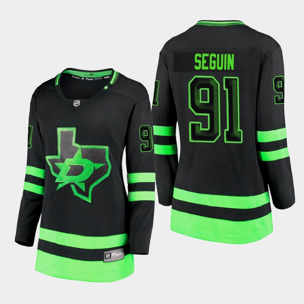 Dallas Stars Tyler Seguin 91 Alternate Blackout Premier Breakaway Black NHL Jersey Women's