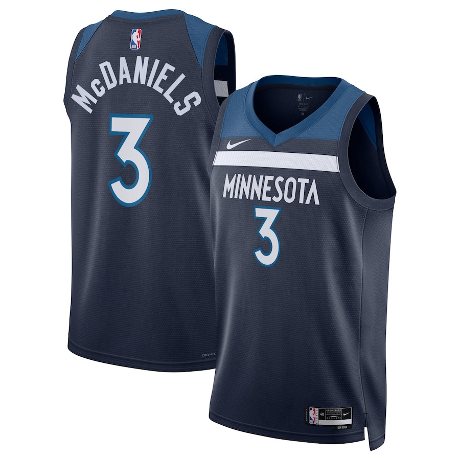 Jaden McDaniels 3 Minnesota Timberwolves Unisex Swingman Icon Edition Navy NBA Jersey Unisex
